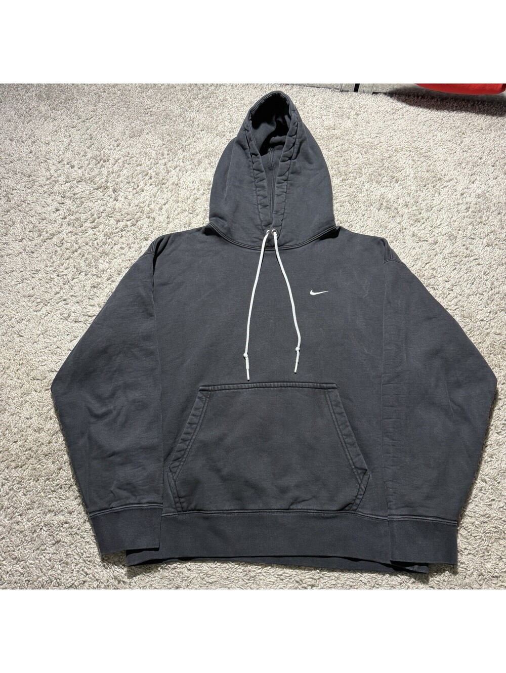 Nike Hoodie Heavyweight Sweatshirt Fleece Solo Swoosh DX1355-010 Black Medium
